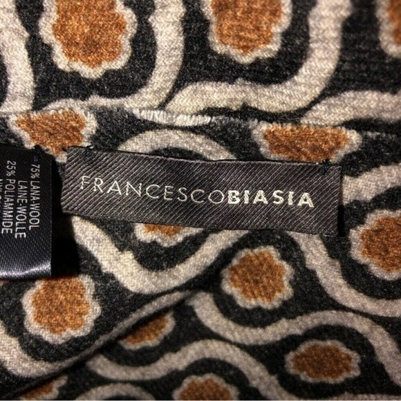 Francesco Biasia Zebra Wool Scarf Made in Italy Unisex - Picture 2 of 8